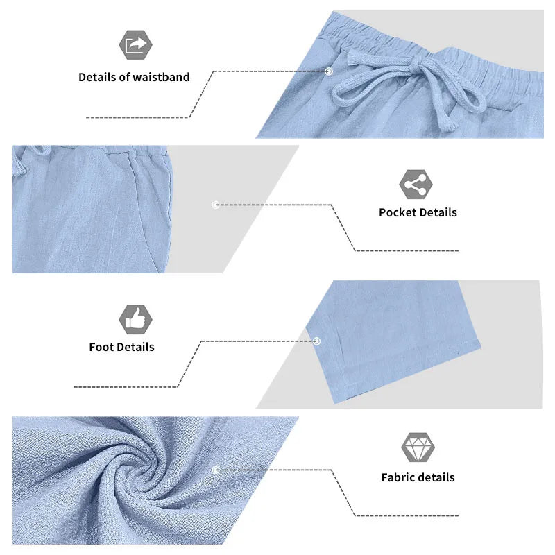 Costume décontracté en lin pour hommes, chemise Henley ample à capuche, pantalon à manches longues, automne transfrontalier