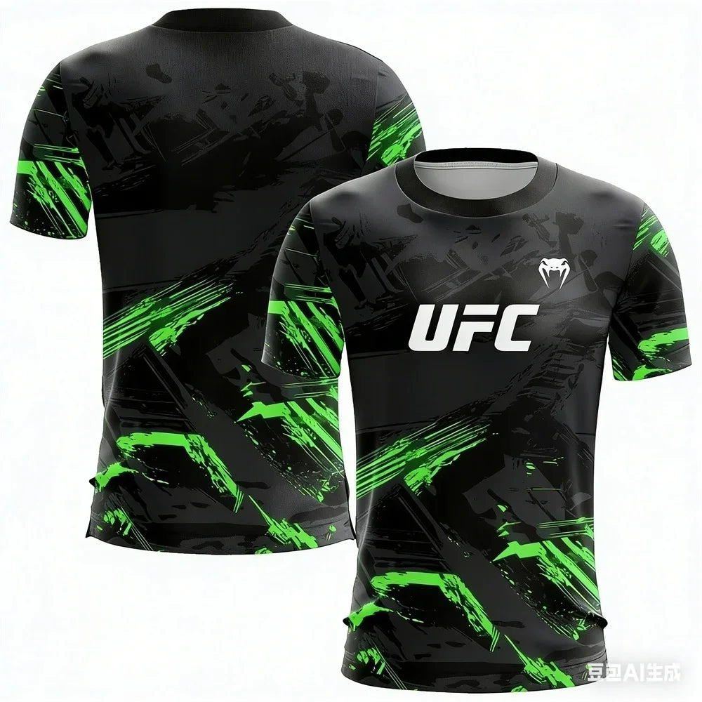 T-shirt graphique graffiti jaune et noir pour homme, séchage rapide, respirant, manches courtes, idéal pour le sport, la gym, l'entraînement MMA, l'été