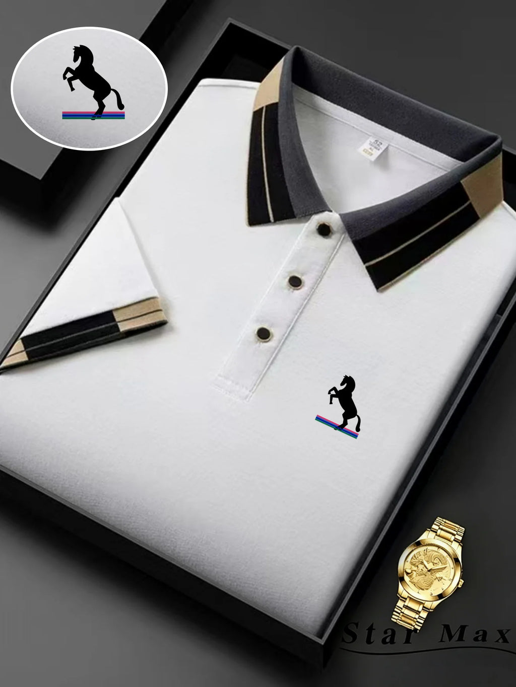 Polo de luxe pour homme à manches courtes avec broderie cheval, style milanais, t-shirt décontracté d'été, vêtements de marque pour homme d'affaires
