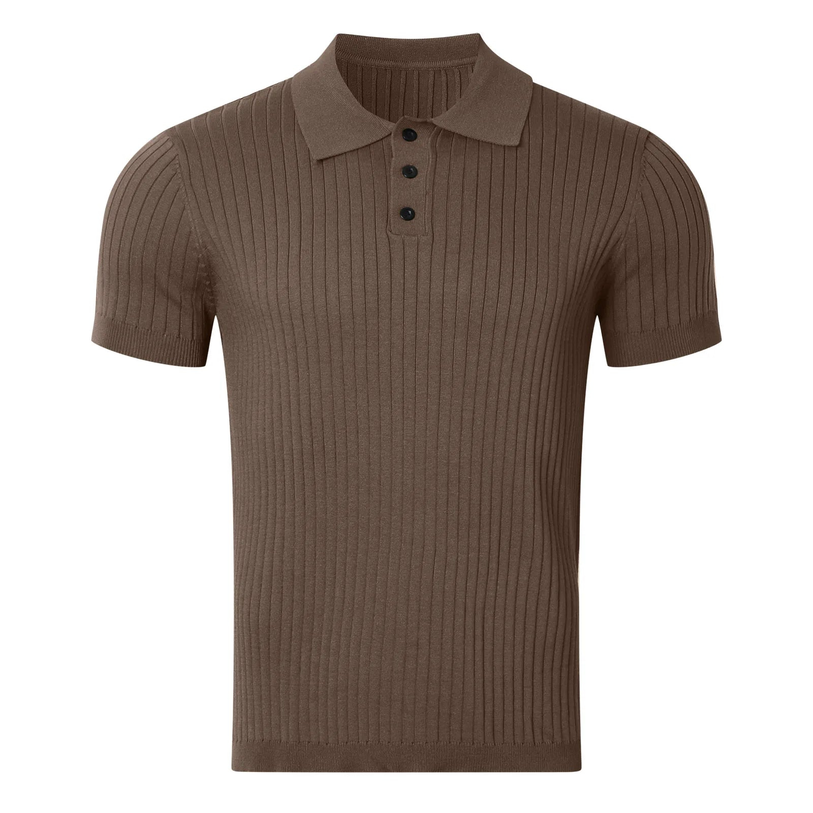 Vêtements d'été pour hommes rétro tricot revers rayé Polo couleur unie à manches courtes mode léger luxe populaire tricots M-3XL