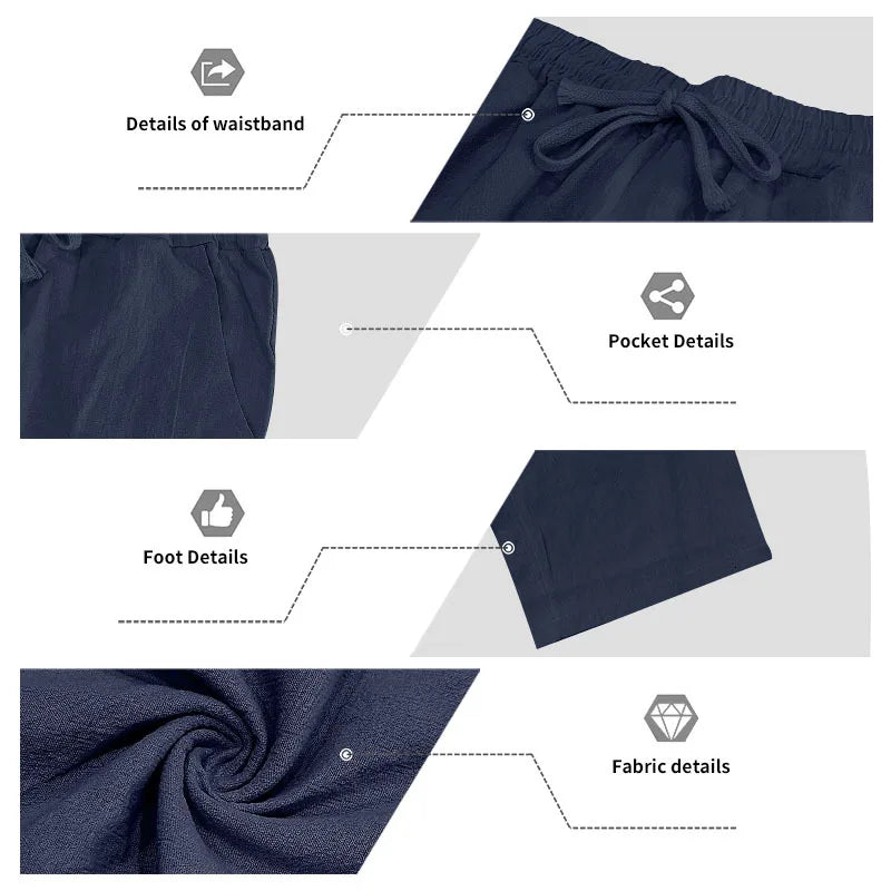Costume décontracté en lin pour hommes, chemise Henley ample à capuche, pantalon à manches longues, automne transfrontalier