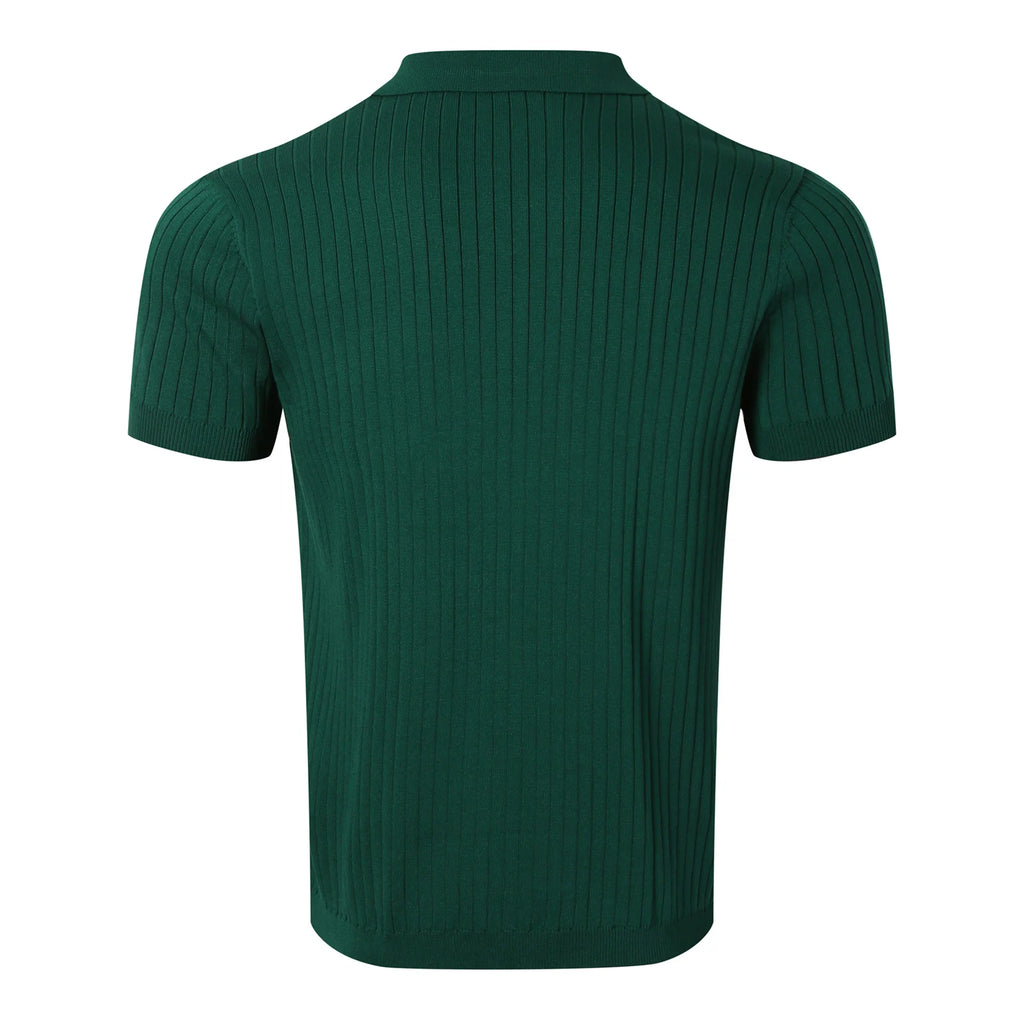 Vêtements d'été pour hommes rétro tricot revers rayé Polo couleur unie à manches courtes mode léger luxe populaire tricots M-3XL