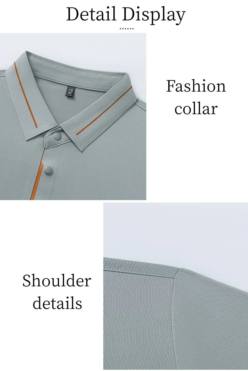 Luxe marque glace soie manches courtes polo shirt homme été mode lettre en Gaufrage confort respirant loisir haut de gamme T-shirt
