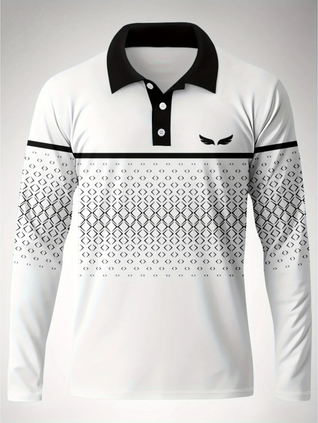 La nouvelle chemise POLO à manches longues pour hommes pour le printemps et l'automne 2025 présente une mode de rue et un confort avec une impression de motifs 3D
