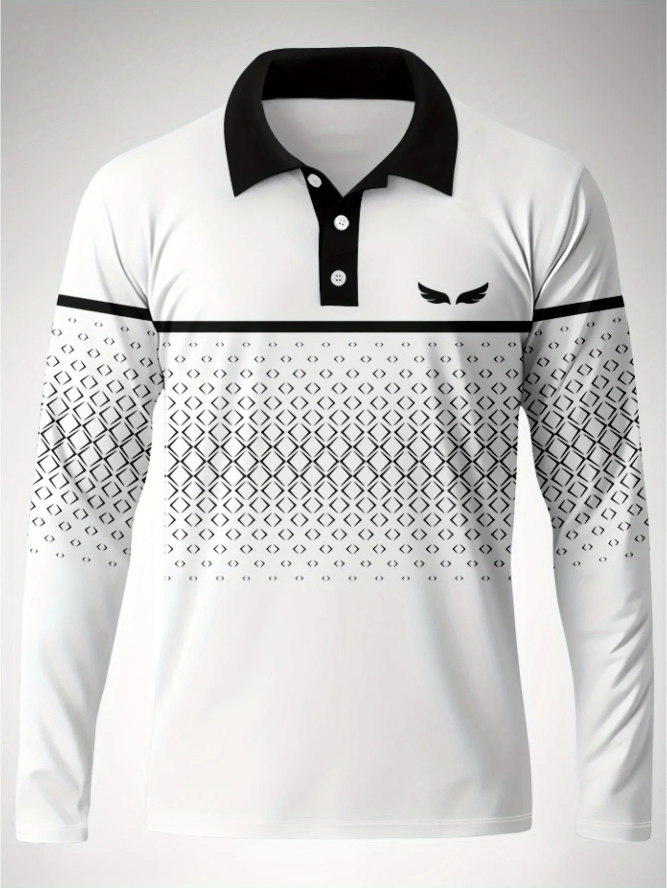 La nouvelle chemise POLO à manches longues pour hommes pour le printemps et l'automne 2025 présente une mode de rue et un confort avec une impression de motifs 3D