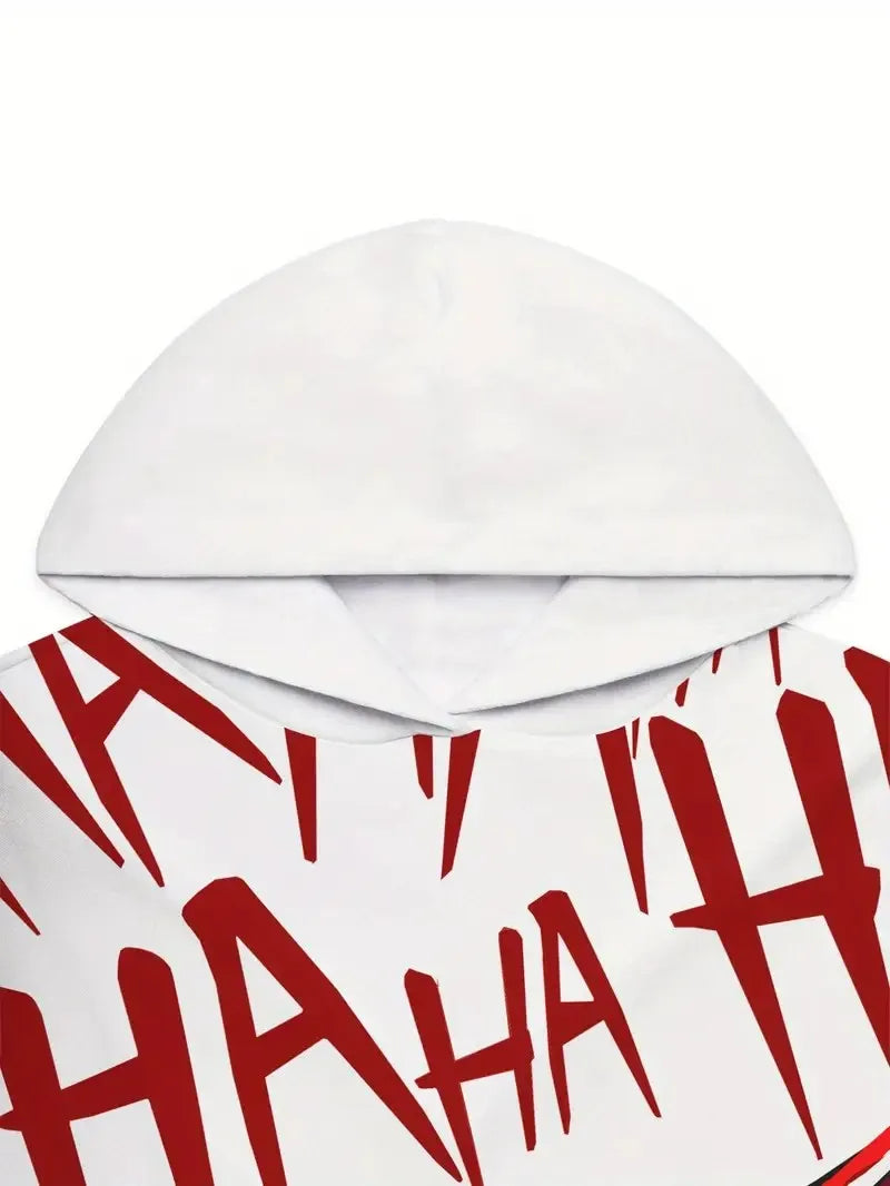 Le nouvel ensemble à capuche pour hommes printemps et automne 2025 présente une impression de motifs de visage souriant 3D décontractée, à la mode et confortable