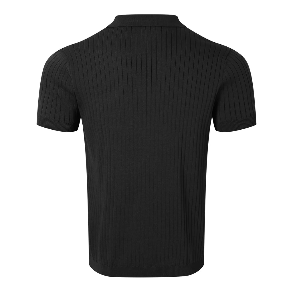 Vêtements d'été pour hommes rétro tricot revers rayé Polo couleur unie à manches courtes mode léger luxe populaire tricots M-3XL