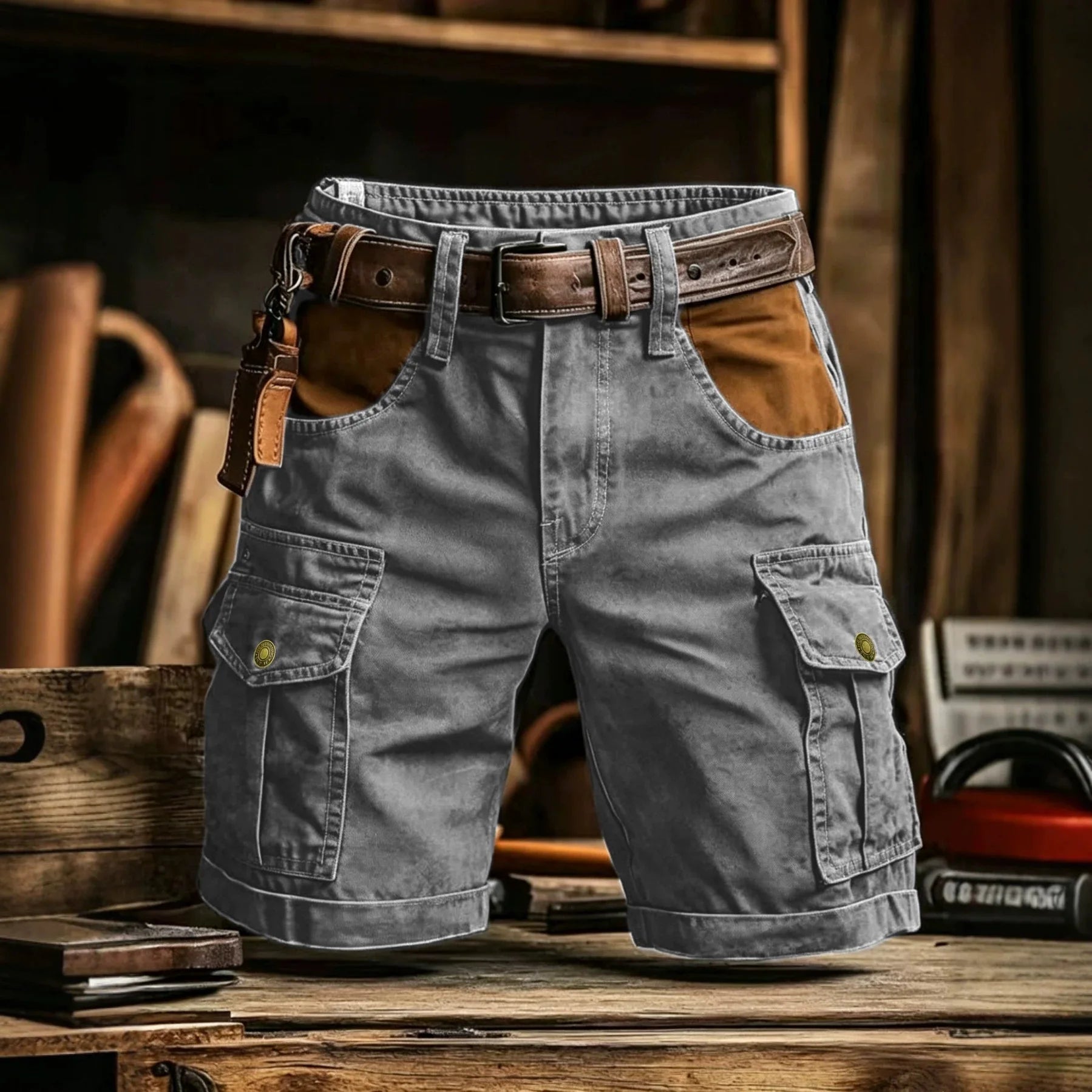 Nouveauté 2026 Shorts cargo pour homme, style sport décontracté, bermuda, grande taille, en coton, coupe droite, pour le golf, la course et la gym