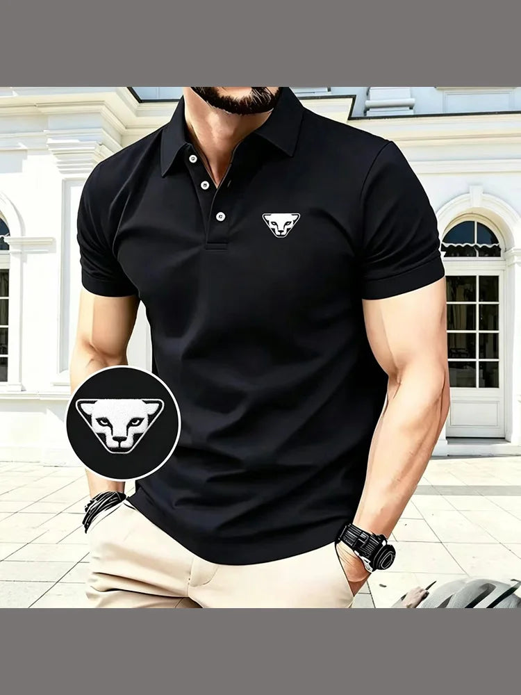 Polo brodé pour homme, collection été 2026, haut de gamme, confortable, à manches courtes, idéal pour le golf