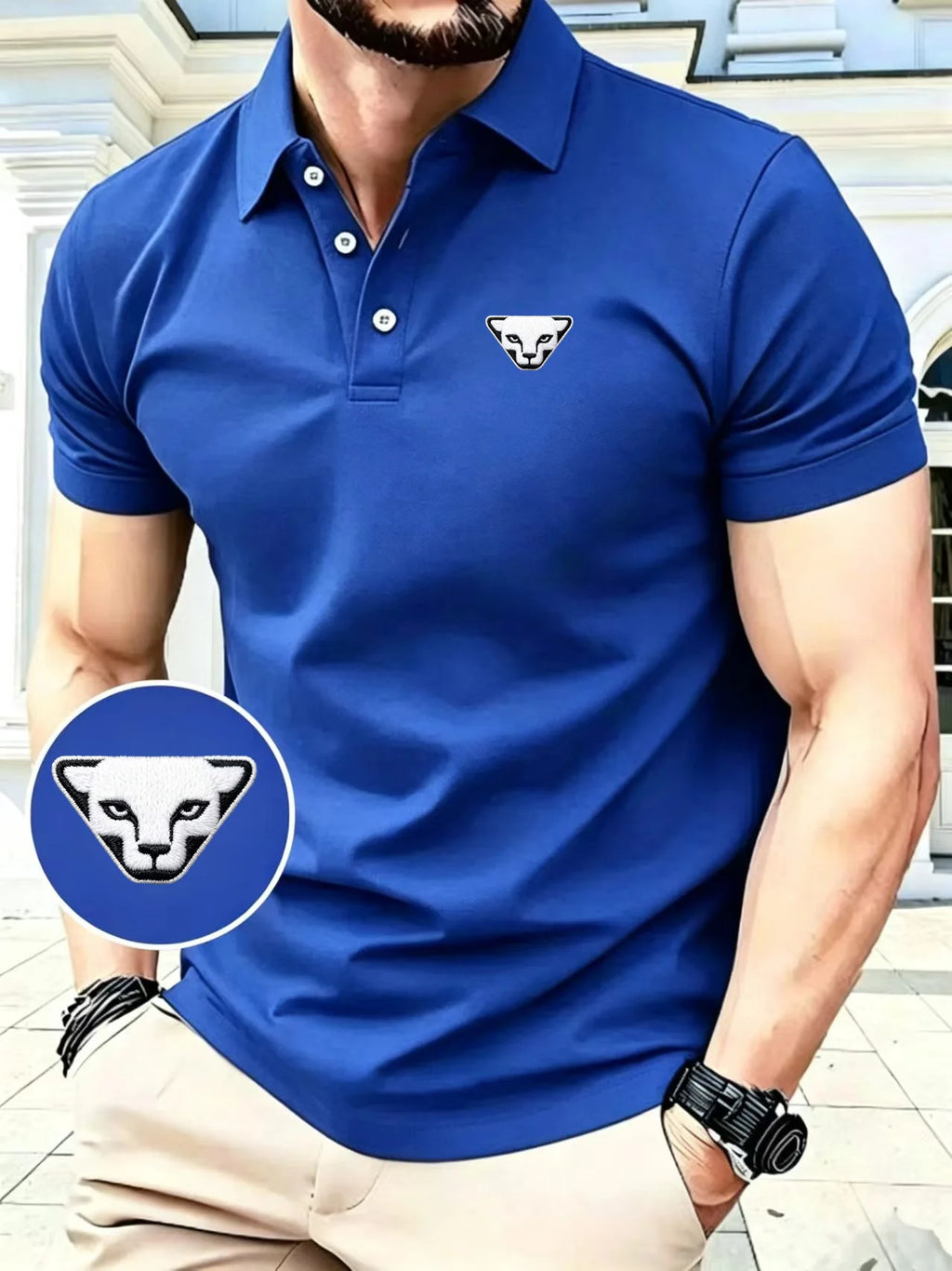 Polo brodé pour homme, collection été 2026, haut de gamme, confortable, à manches courtes, idéal pour le golf