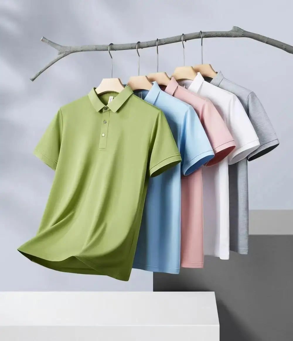 Polo brodé pour homme, collection été 2026, haut de gamme, confortable, à manches courtes, idéal pour le golf