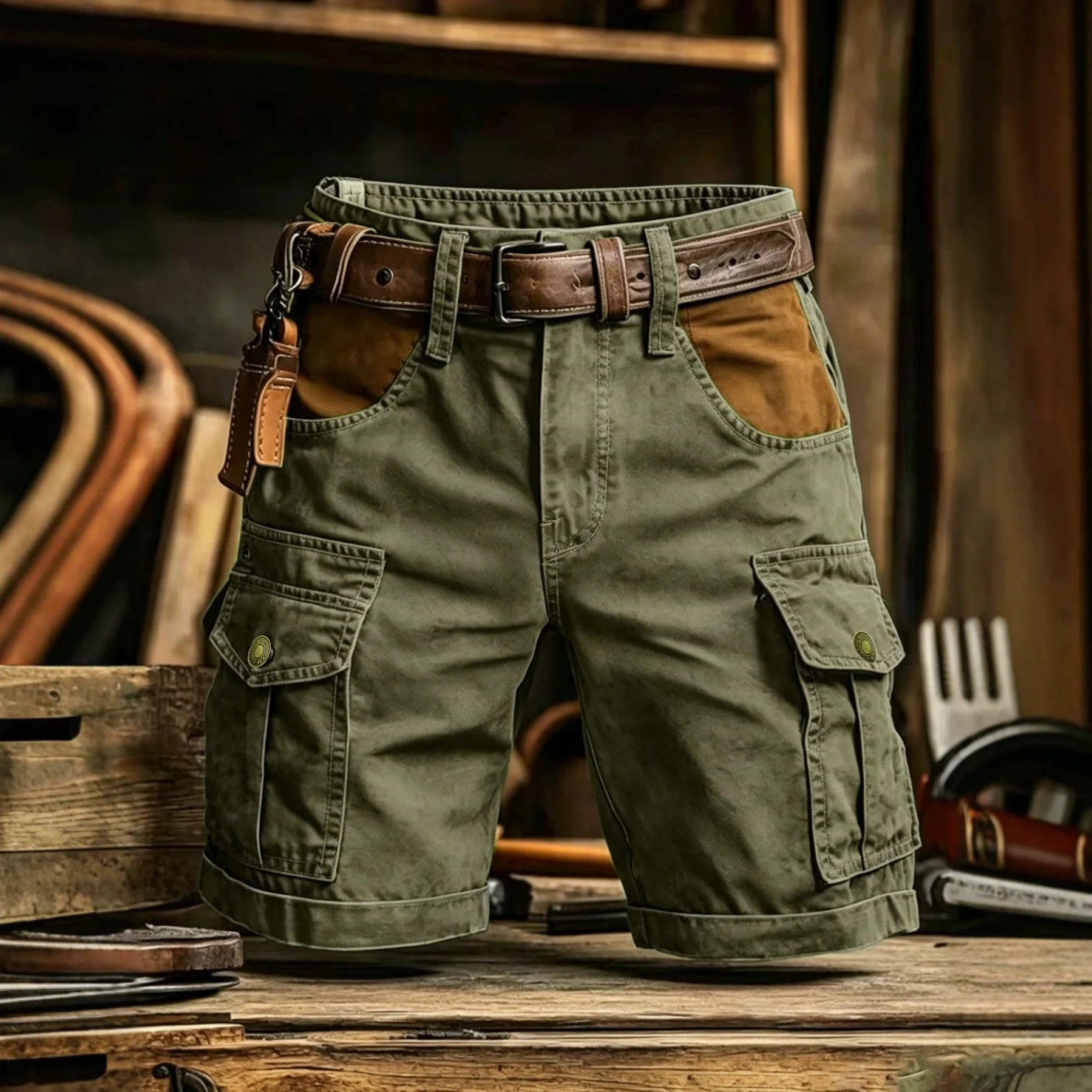 Nouveauté 2026 Shorts cargo pour homme, style sport décontracté, bermuda, grande taille, en coton, coupe droite, pour le golf, la course et la gym