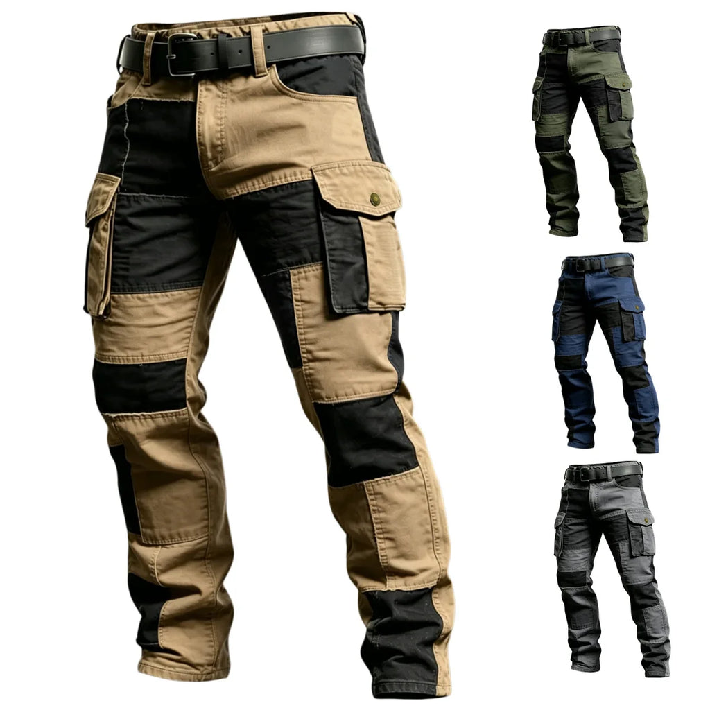 Nouveau pantalon cargo en coton pour homme, kaki, décontracté, tactique, multi-poches, noir, gris clair, pantalon de travail