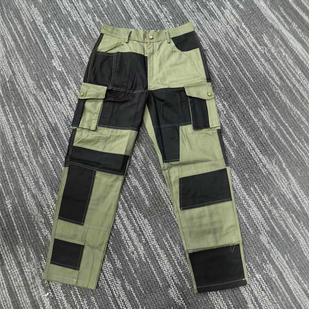 Nouveau pantalon cargo en coton pour homme, kaki, décontracté, tactique, multi-poches, noir, gris clair, pantalon de travail