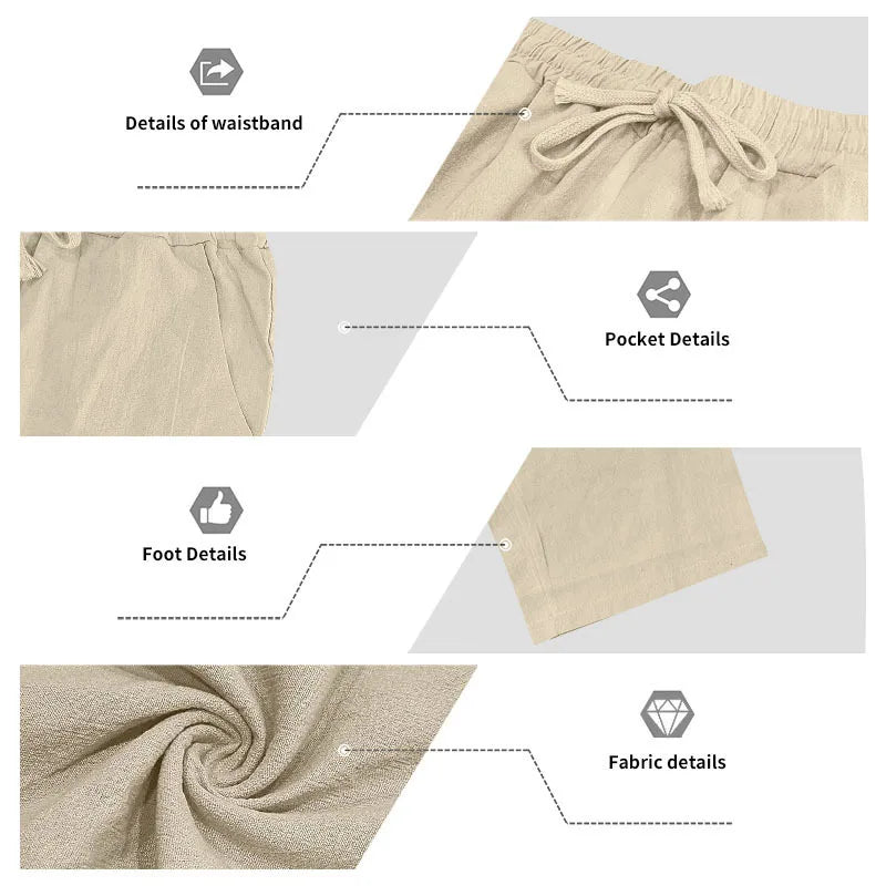 Costume décontracté en lin pour hommes, chemise Henley ample à capuche, pantalon à manches longues, automne transfrontalier