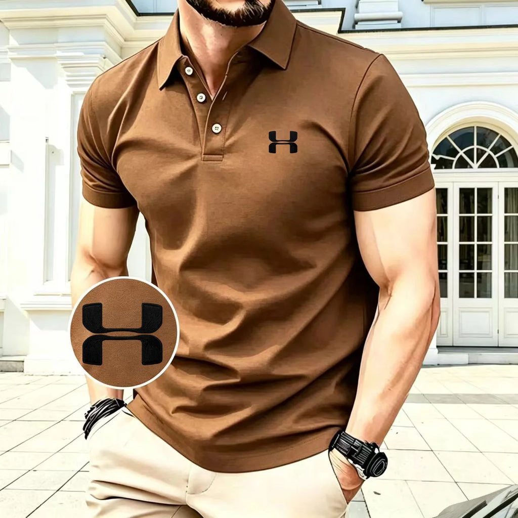 Polo brodé pour homme, collection été 2026, haut de gamme, confortable, à manches courtes, idéal pour le golf