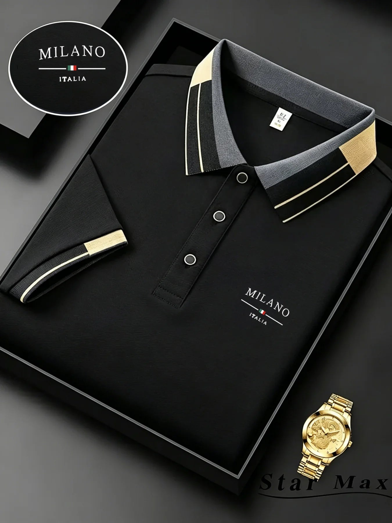 Polo de luxe pour homme à manches courtes avec broderie cheval, style milanais, t-shirt décontracté d'été, vêtements de marque pour homme d'affaires