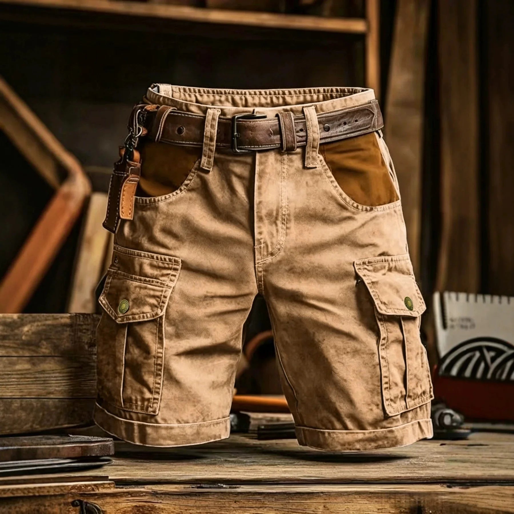 Nouveauté 2026 Shorts cargo pour homme, style sport décontracté, bermuda, grande taille, en coton, coupe droite, pour le golf, la course et la gym